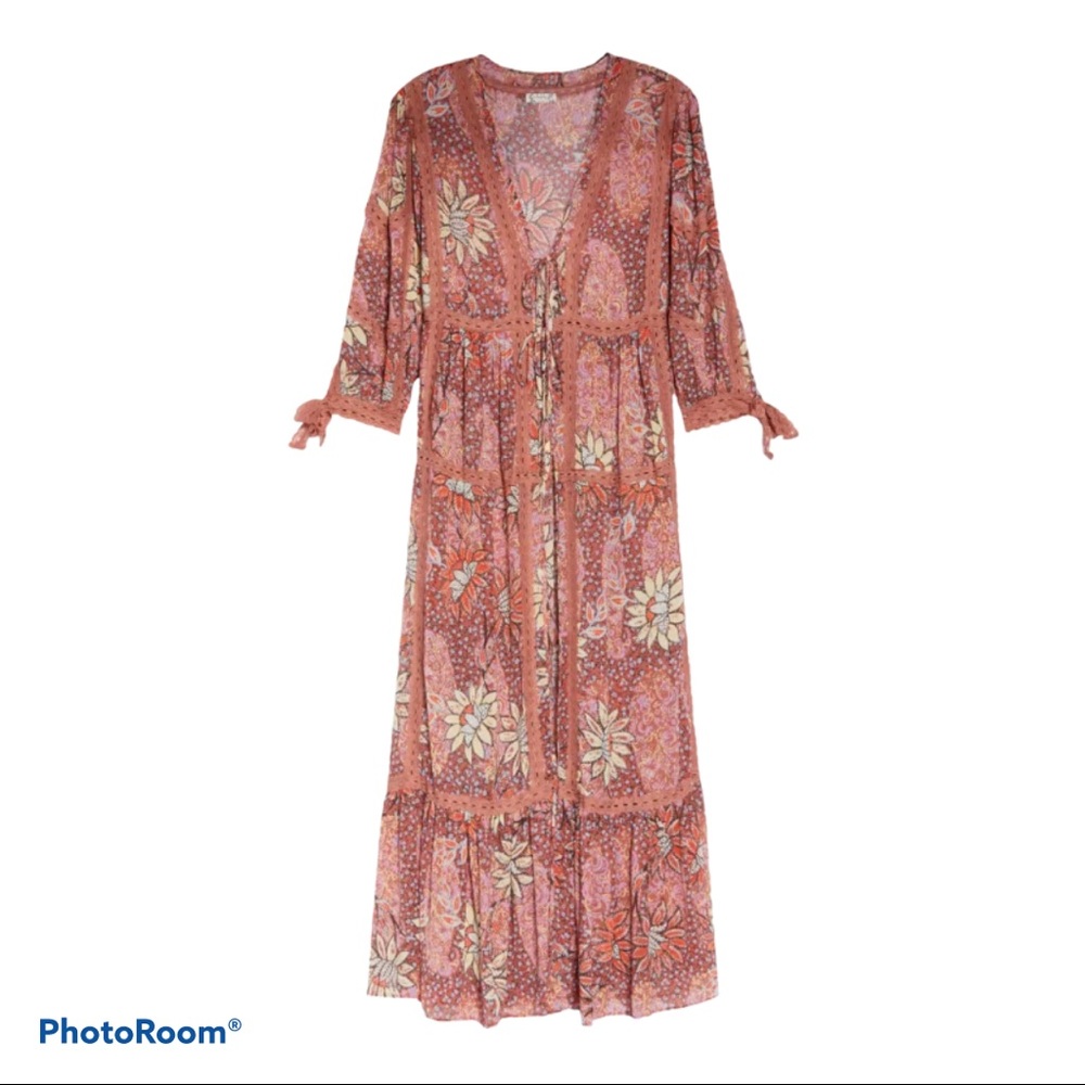 Free People Grasslands Kimono Rose - Picture 8 of 9